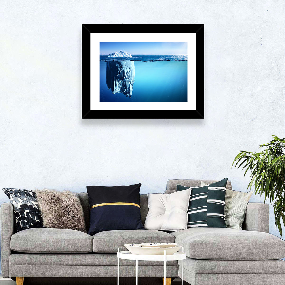 Floating Iceberg Wall Art in a room, landscape