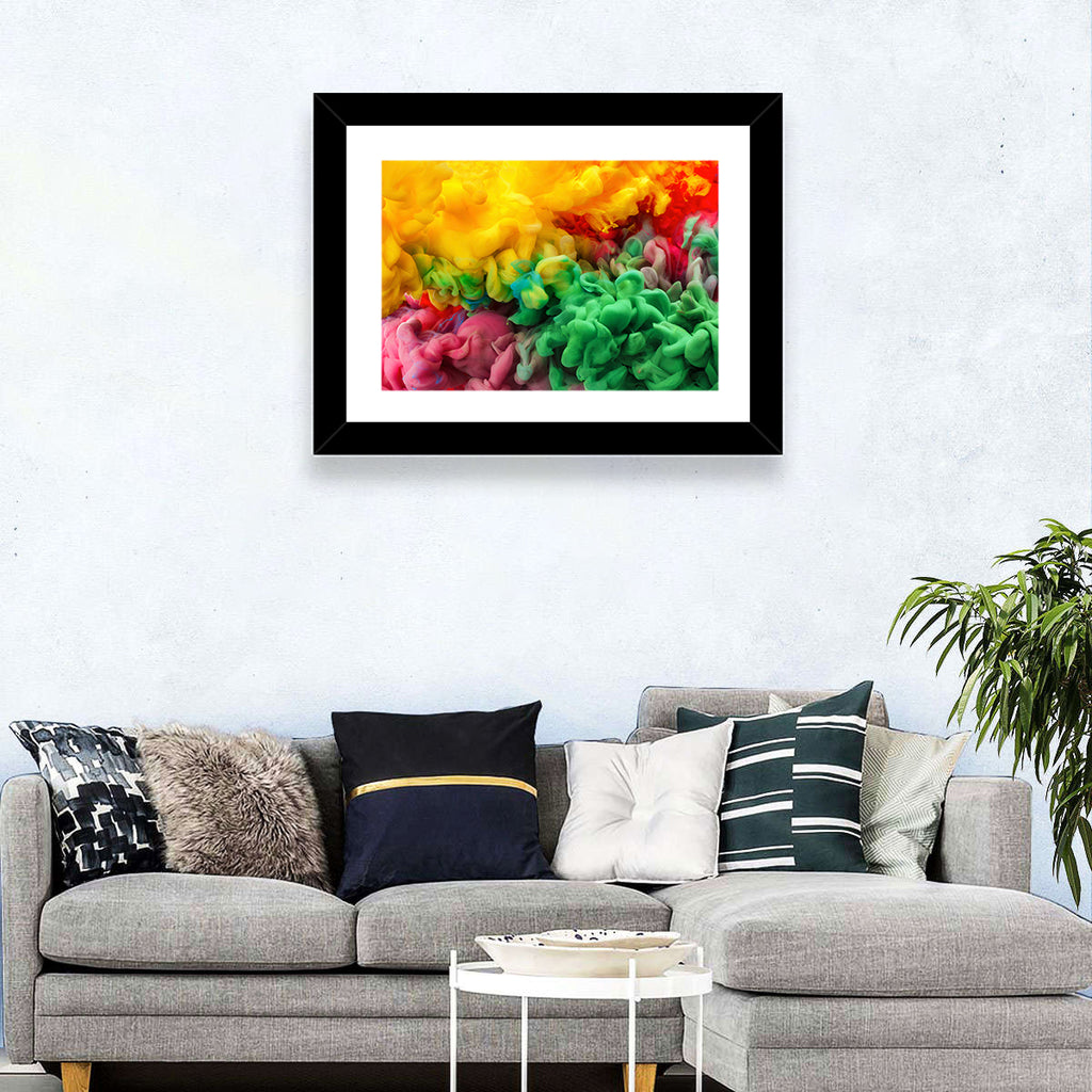 Vibrant Underwater Ink Cloud Abstract Wall Art