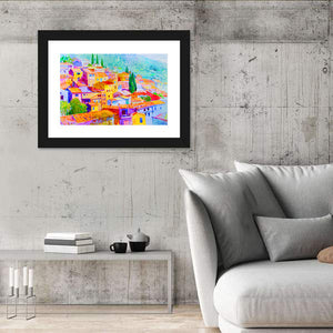 Hilly Village Abstract Wall Art