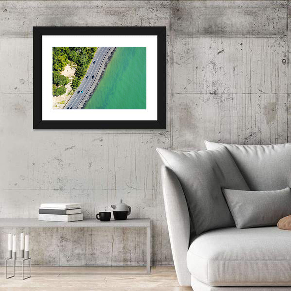 Auckland Coastal Highway Aerial View Wall Art