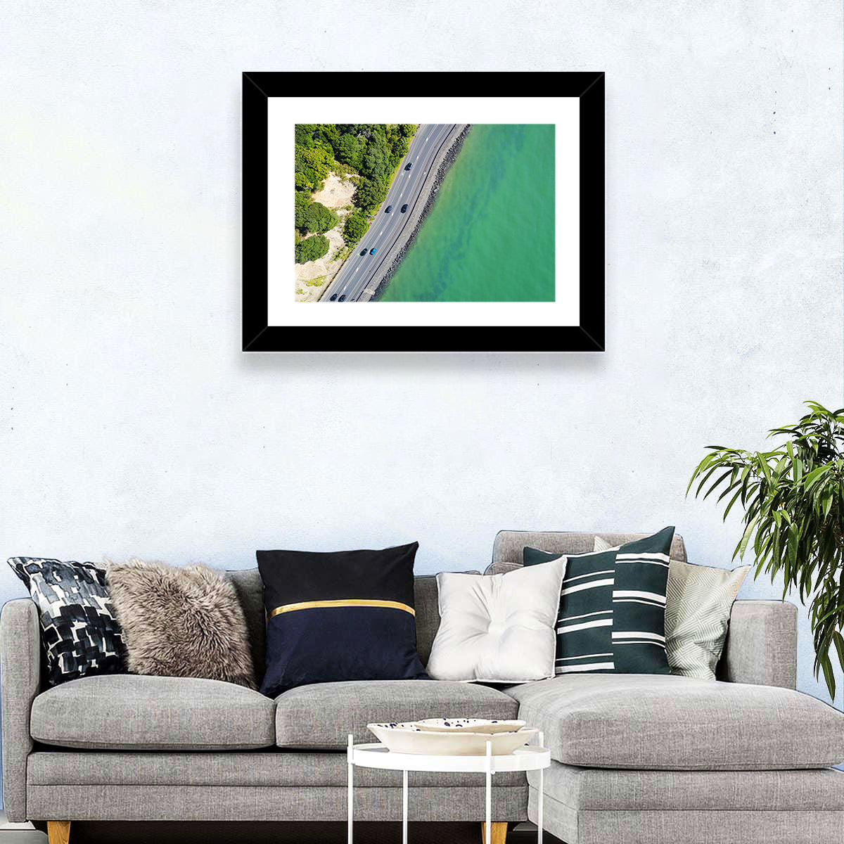 Auckland Coastal Highway Aerial View Wall Art