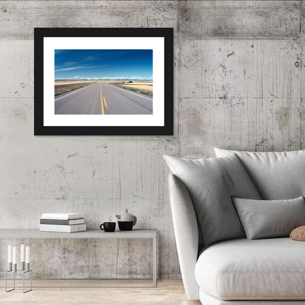 Infinite Road, Montana Wall Art in a room, landscape