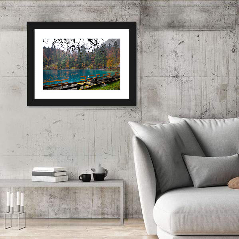 Blausee Crystal Lake Wall Art in a room, landscape