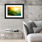 Golden Bamboo Riverbank Wall Art