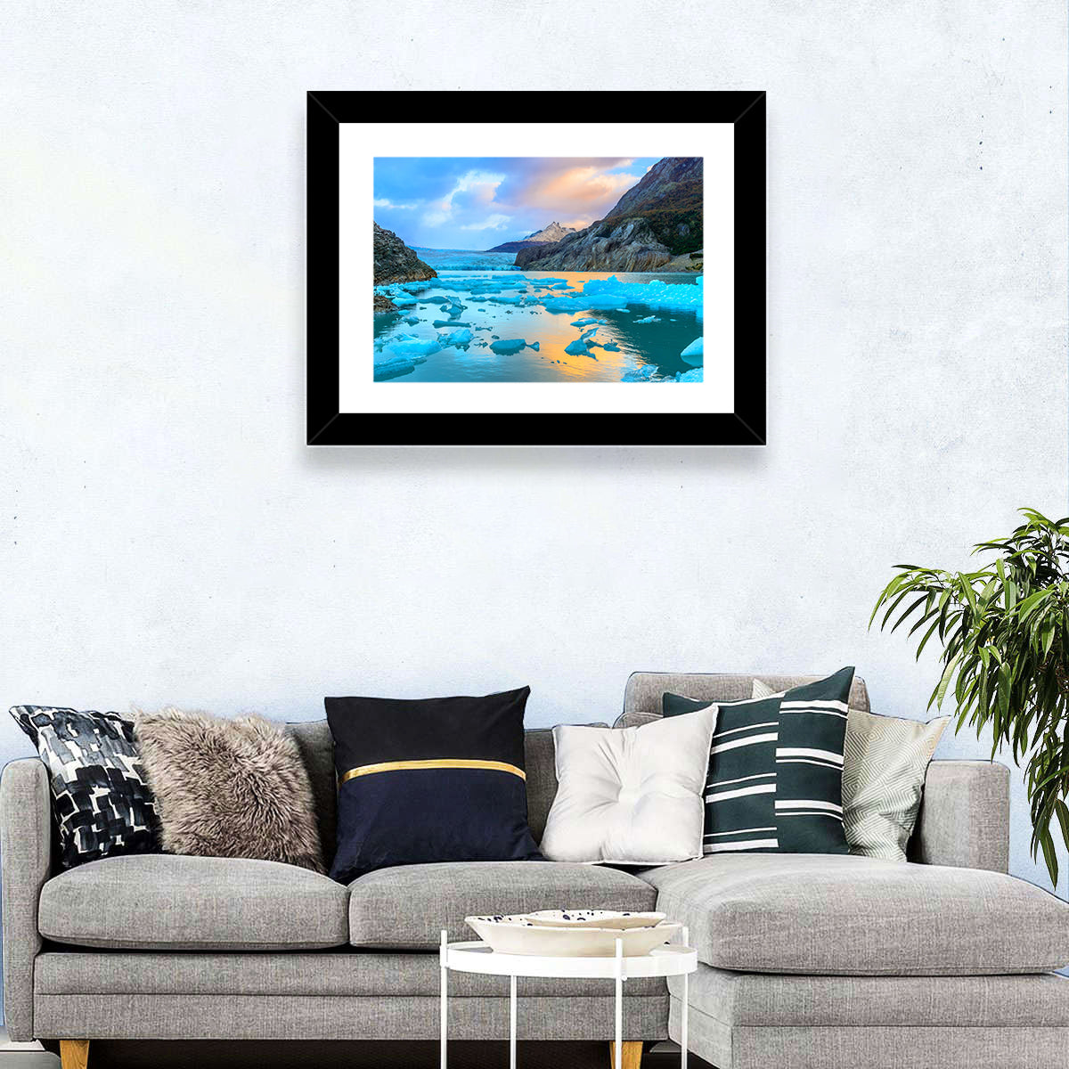 Grey Glacier at Sunset Wall Art