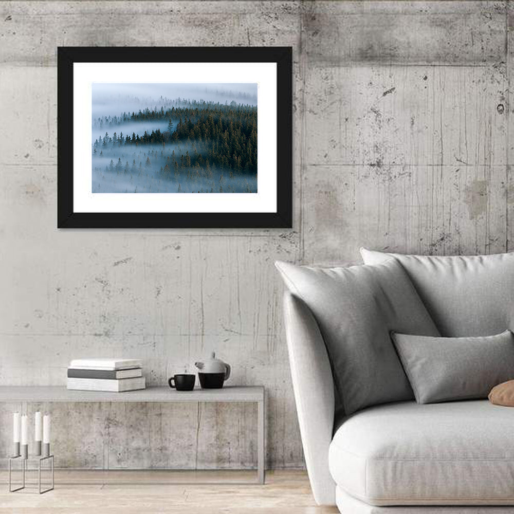 Morning Mist Over Pine Valley Wall Art