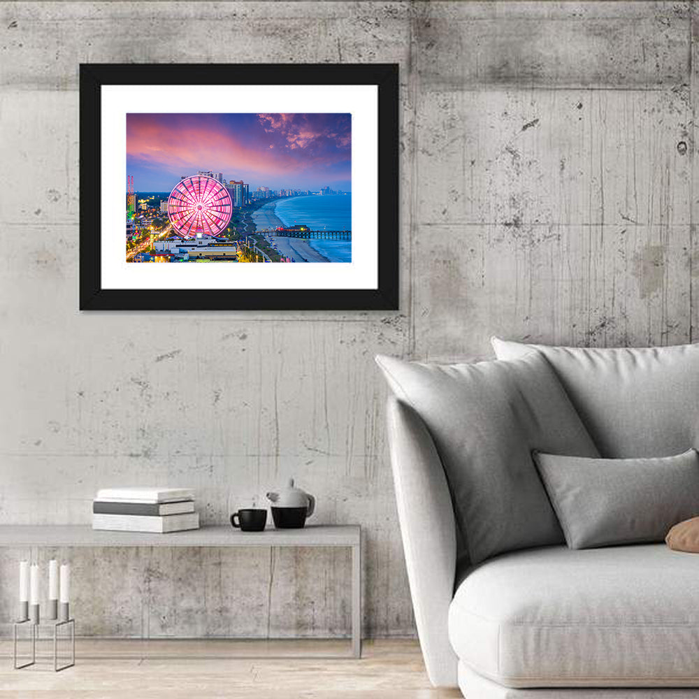 Myrtle Beach Skywheel at Twilight Wall Art in a room, landscape