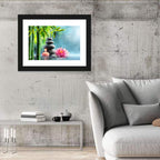 Zen Massage Stones with Waterlily Wall Art
