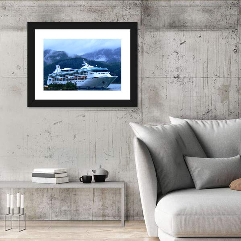 Misty Docked Cruise Ship Wall Art