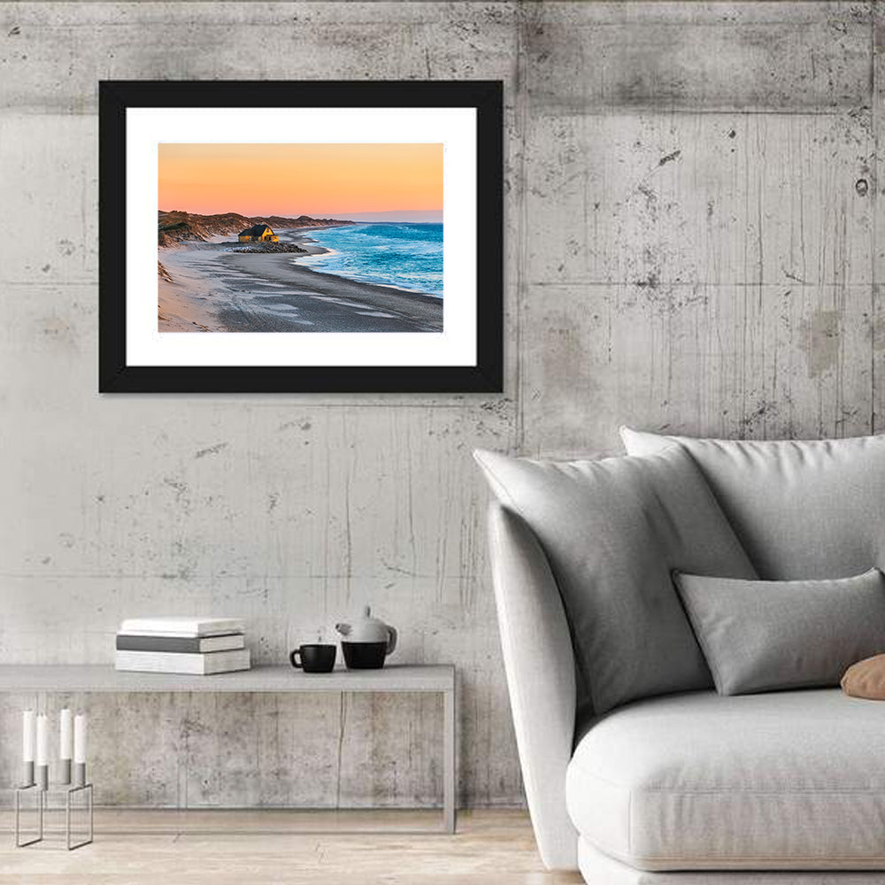Gammel Skagen Beach House Wall Art in a room, landscape