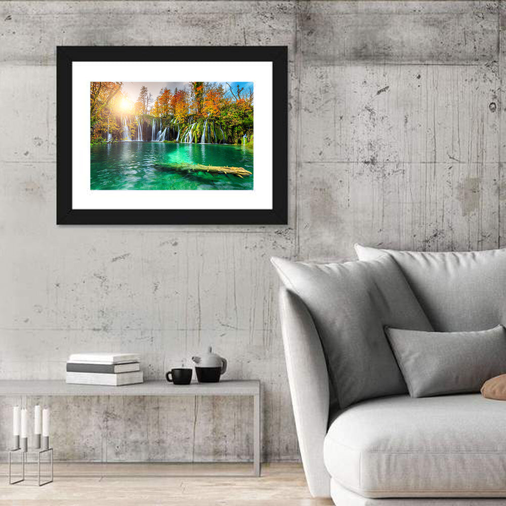 Autumn Waterfalls at Plitvice Lakes Wall Art
