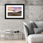 Old Faithful Erupting at Sunset Wall Art