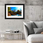 Sunlit Turquoise Waterfall Wall Art