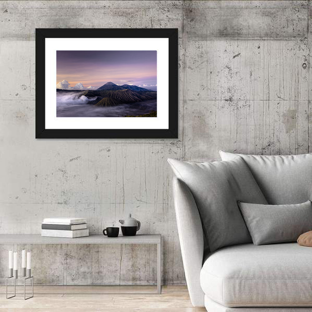Mount Bromo at Dawn Wall Art in a room, landscape