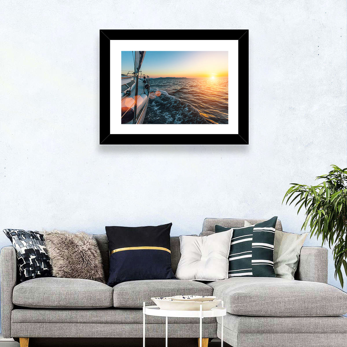 Sunset Sail from Deck Wall Art