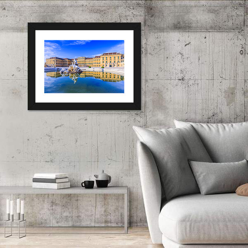 Schönbrunn Palace Fountain View Wall Art in a room, landscape