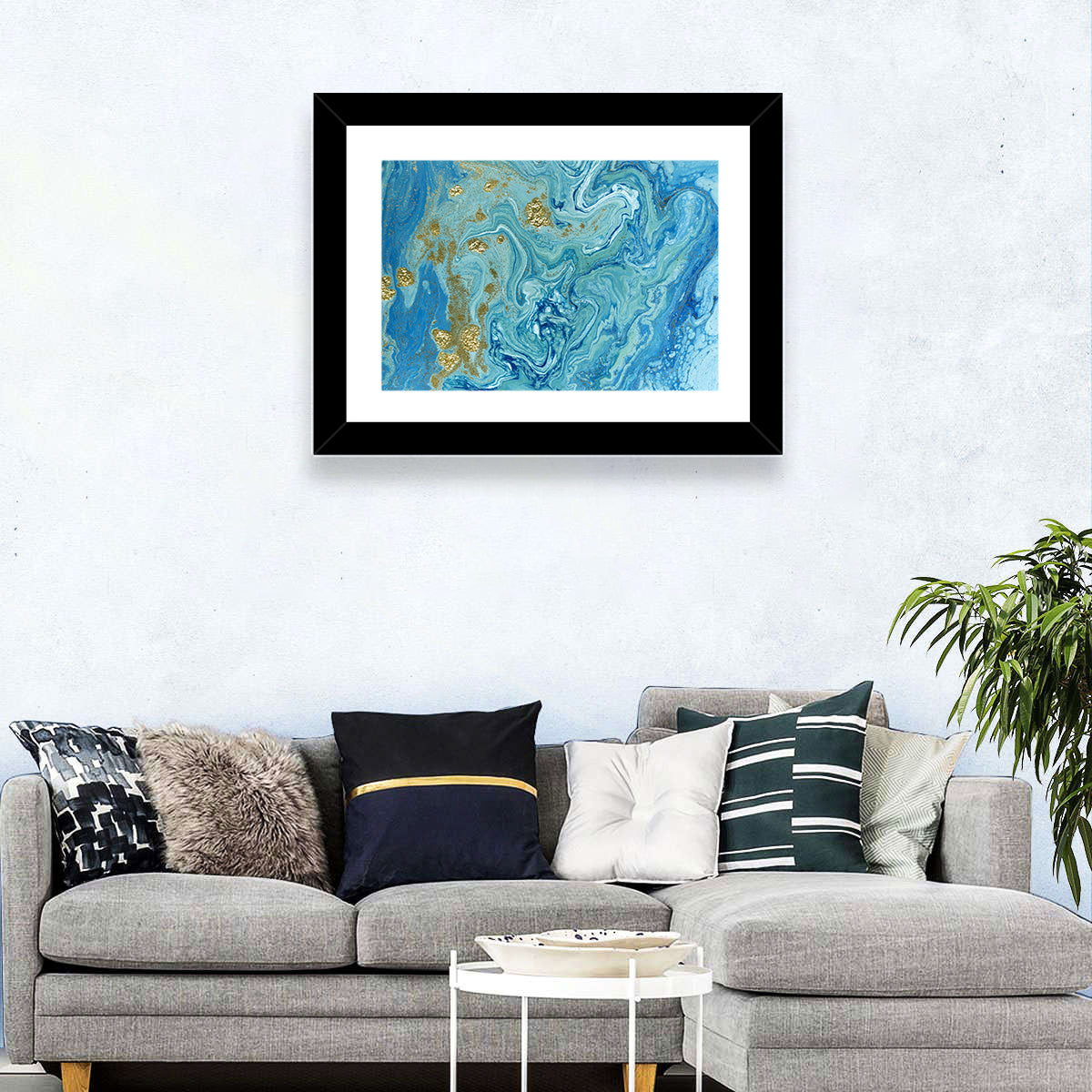 Blue Marble Streams Wall Art