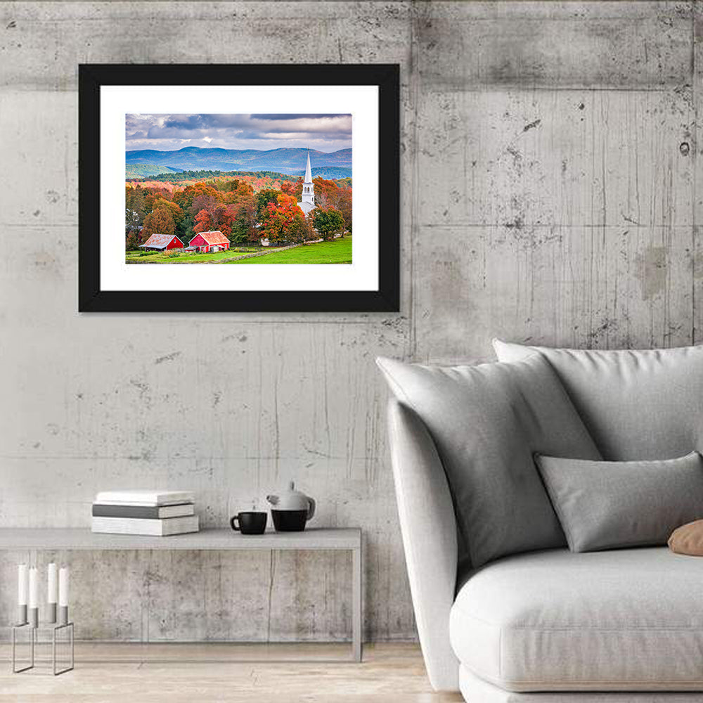 Peacham Autumn Pasture Wall Art in a room, landscape