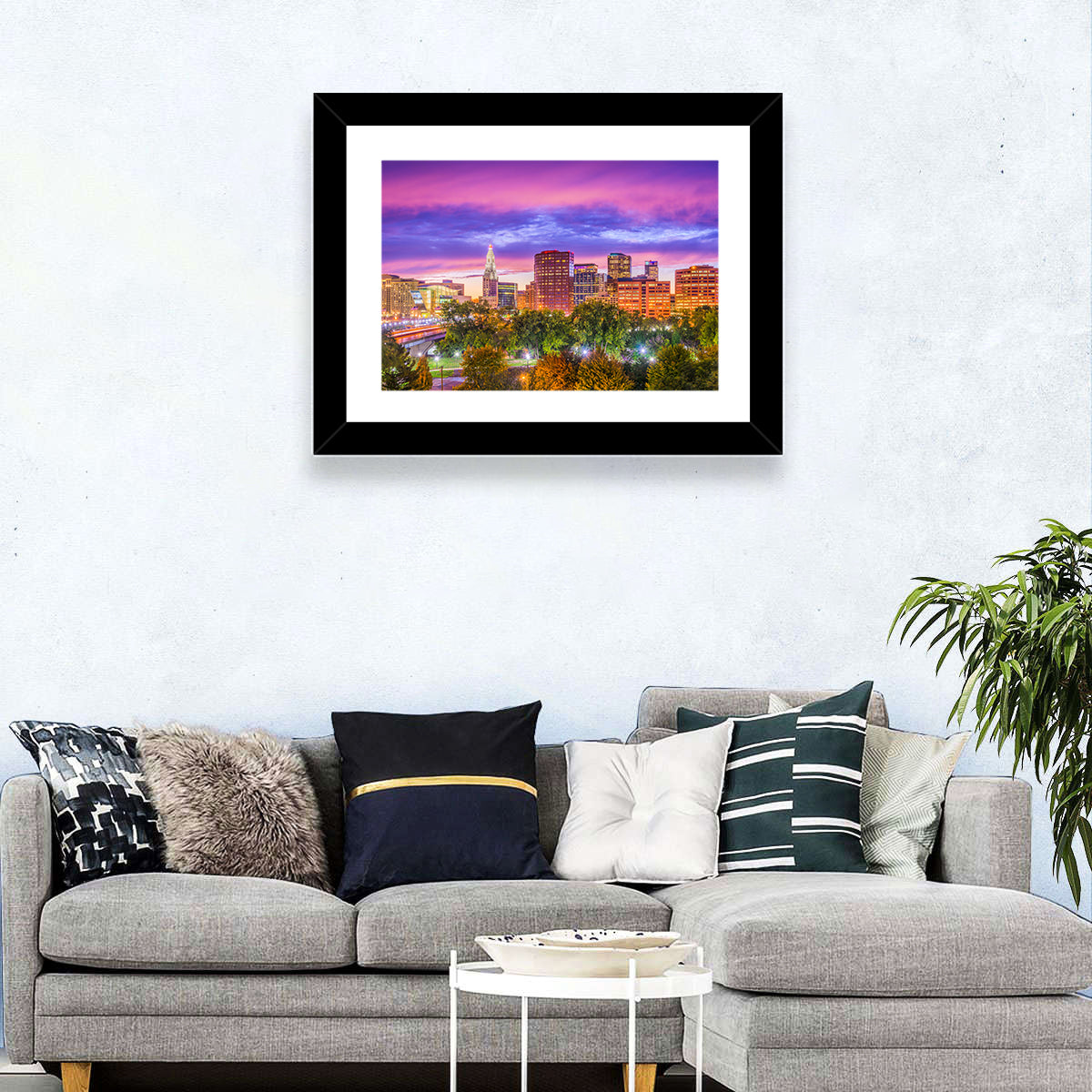 Hartford City Skyline Wall Art