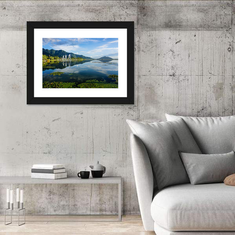 Dal Lake Reflections, Srinagar Wall Art in a room, landscape