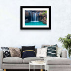 Waterfall Into Turquoise Pool Wall Art