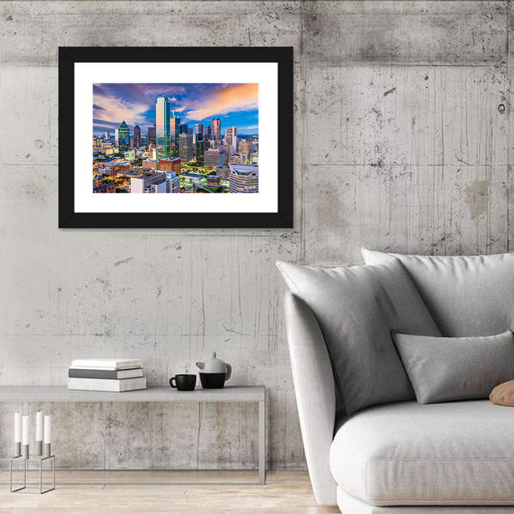 Dallas Twilight Skyline Wall Art