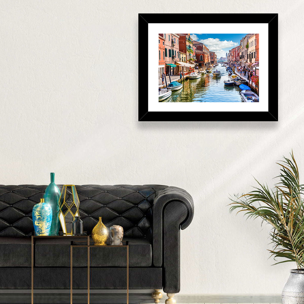 Sunlit Burano Canal, Venice Wall Art