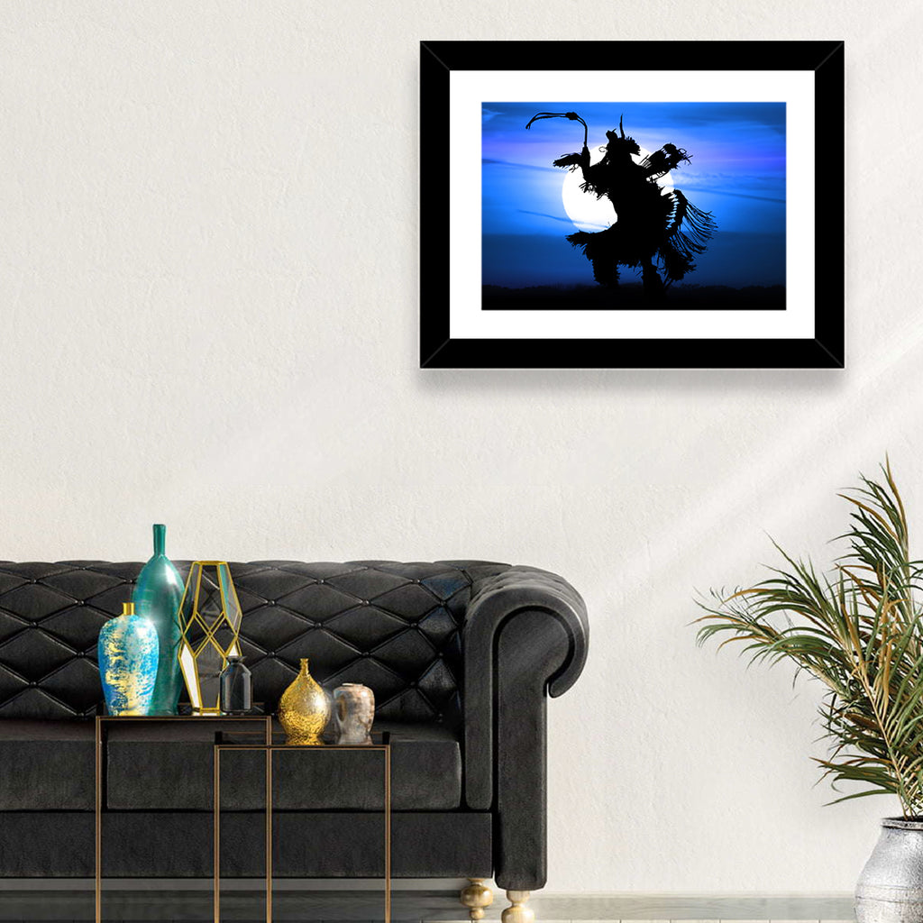 Moonlit Pow Wow Dancer Wall Art