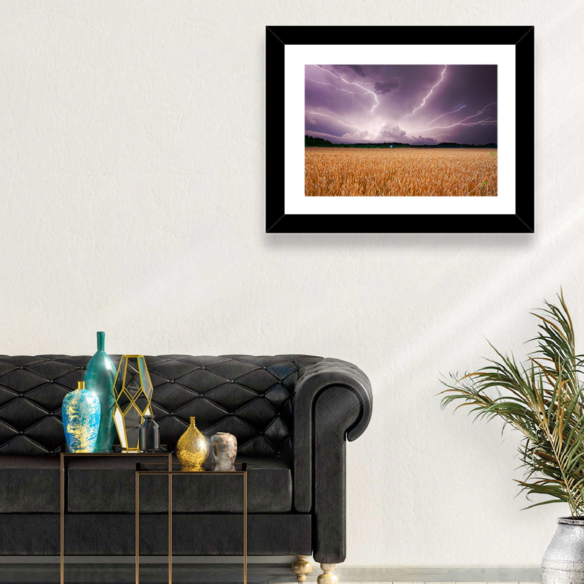 Wheat Field & Stormy Sky Wall Art