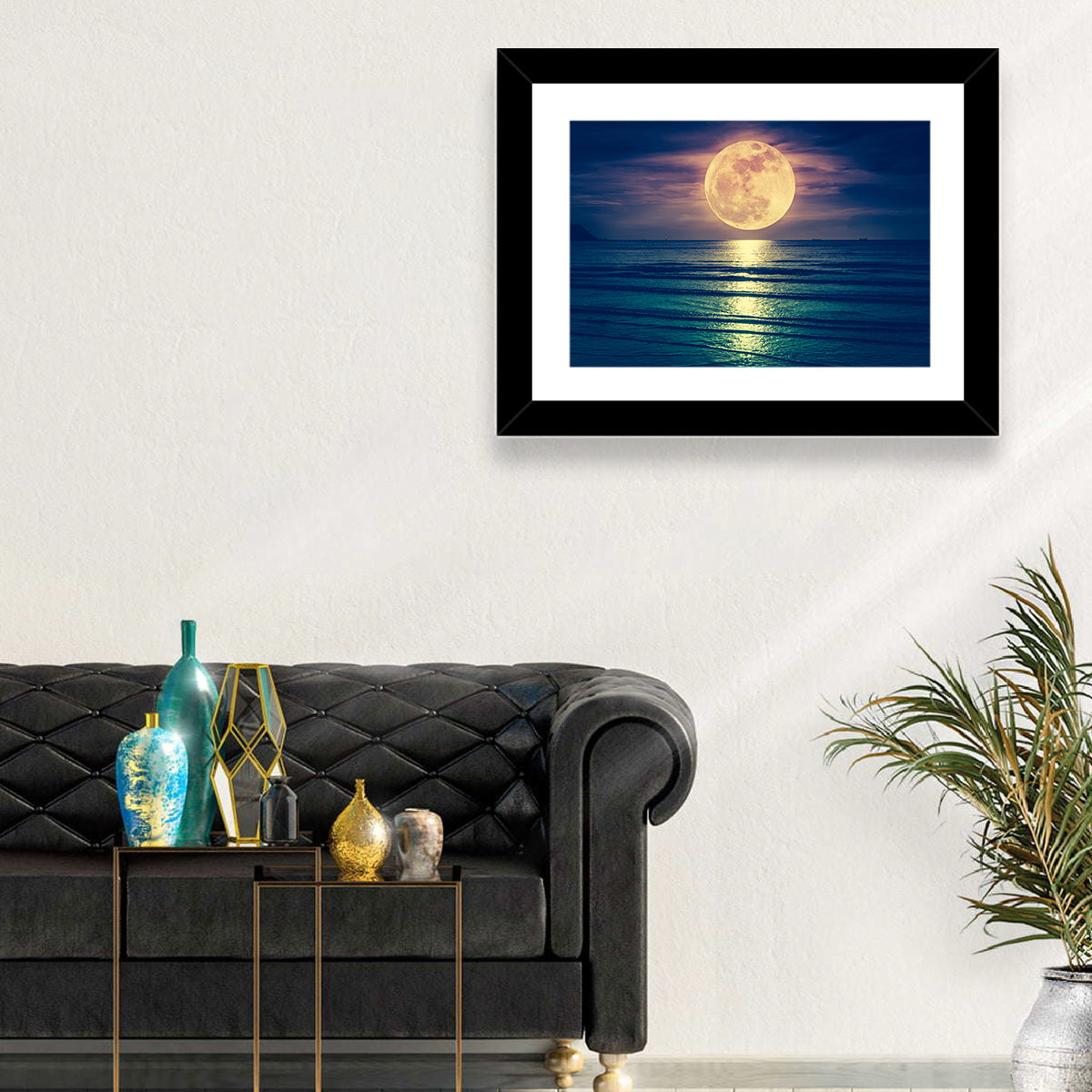 Supermoon Over Calm Sea Wall Art