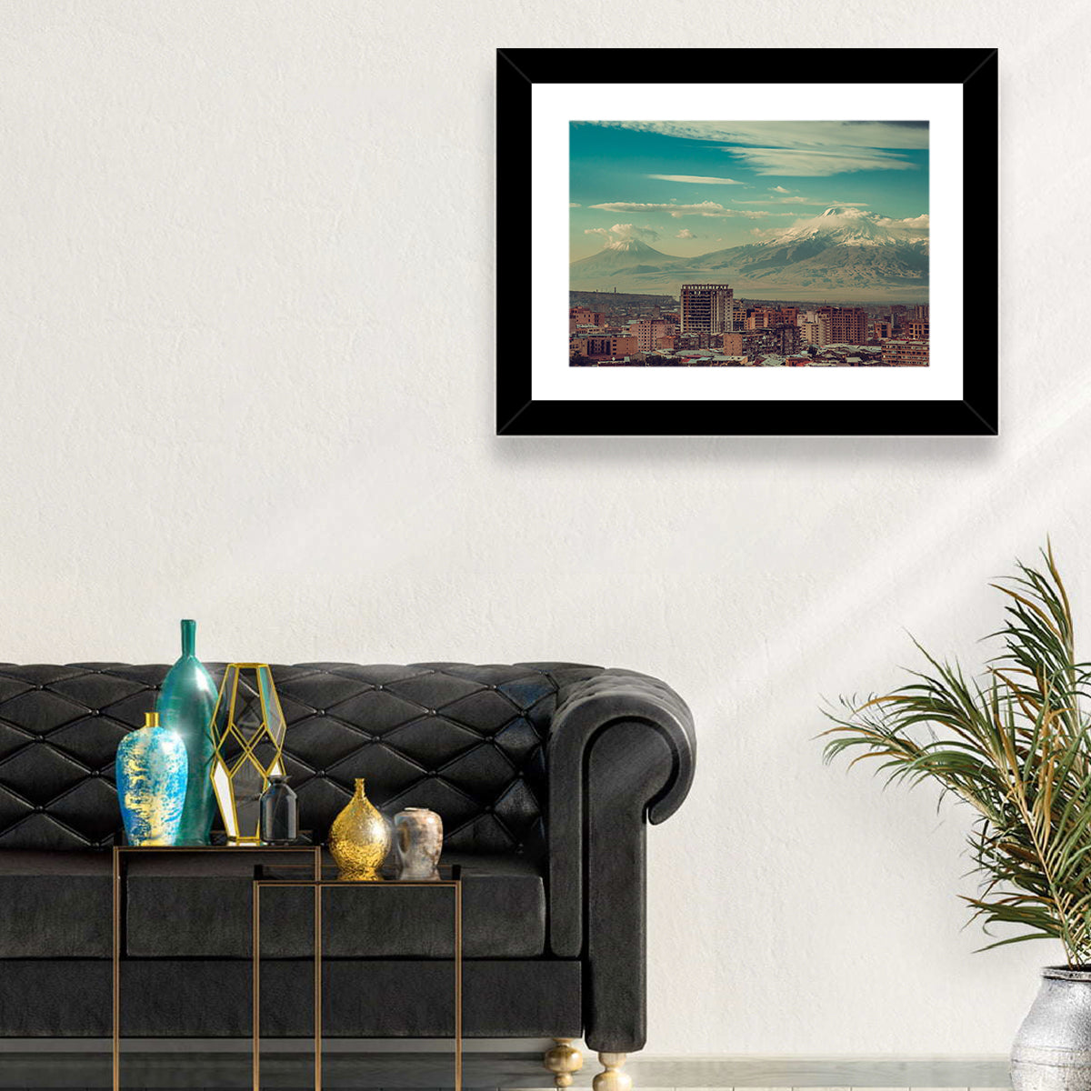 Yerevan Skyline with Mount Ararat Wall Art in a room, landscape