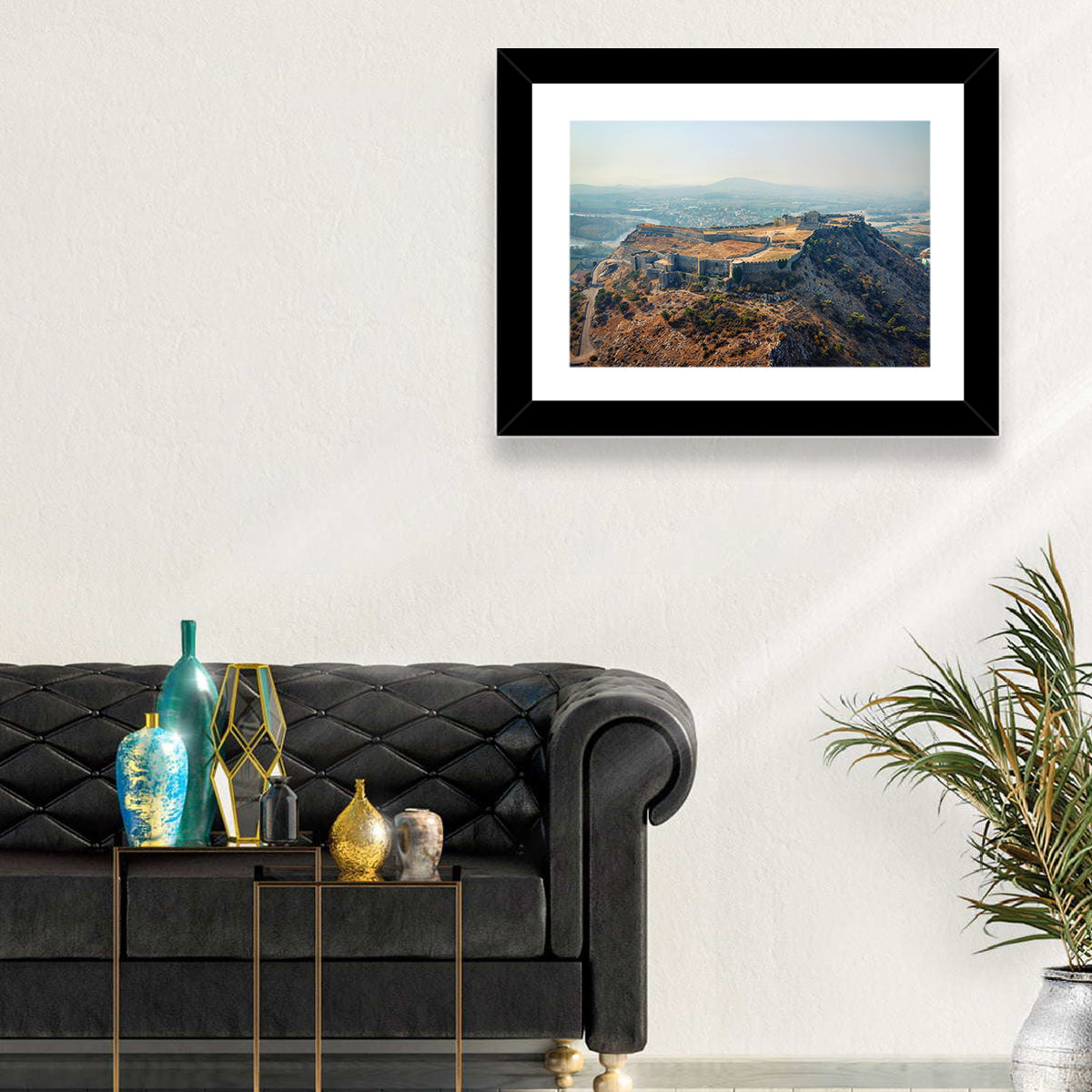 Rozafa Castle Aerial View Wall Art in a room, landscape