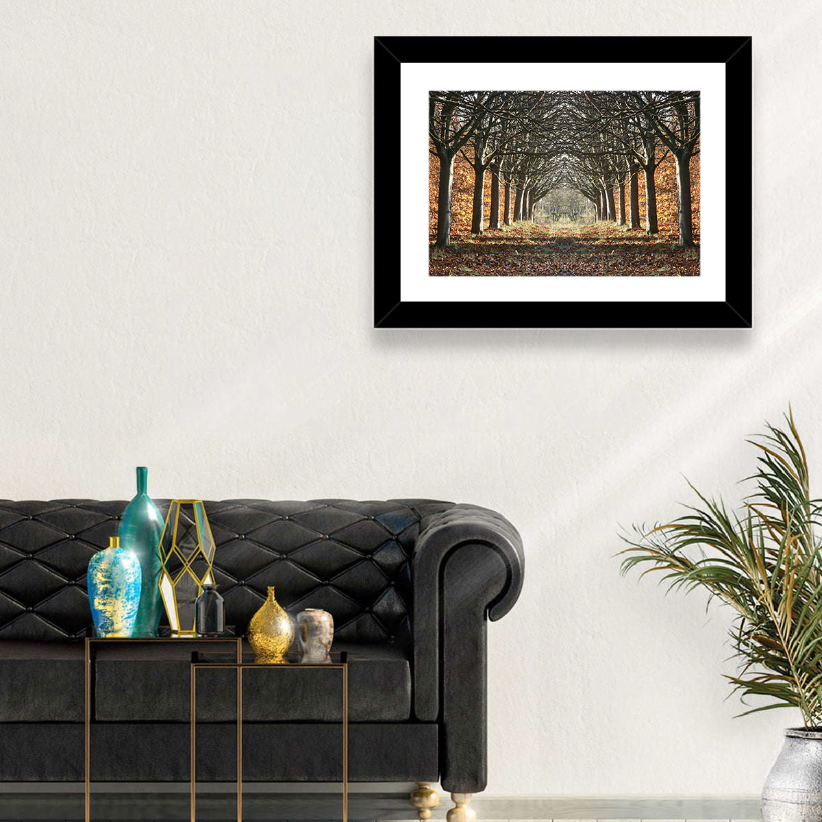 Danish Autumn Tree-lined Path Wall Art