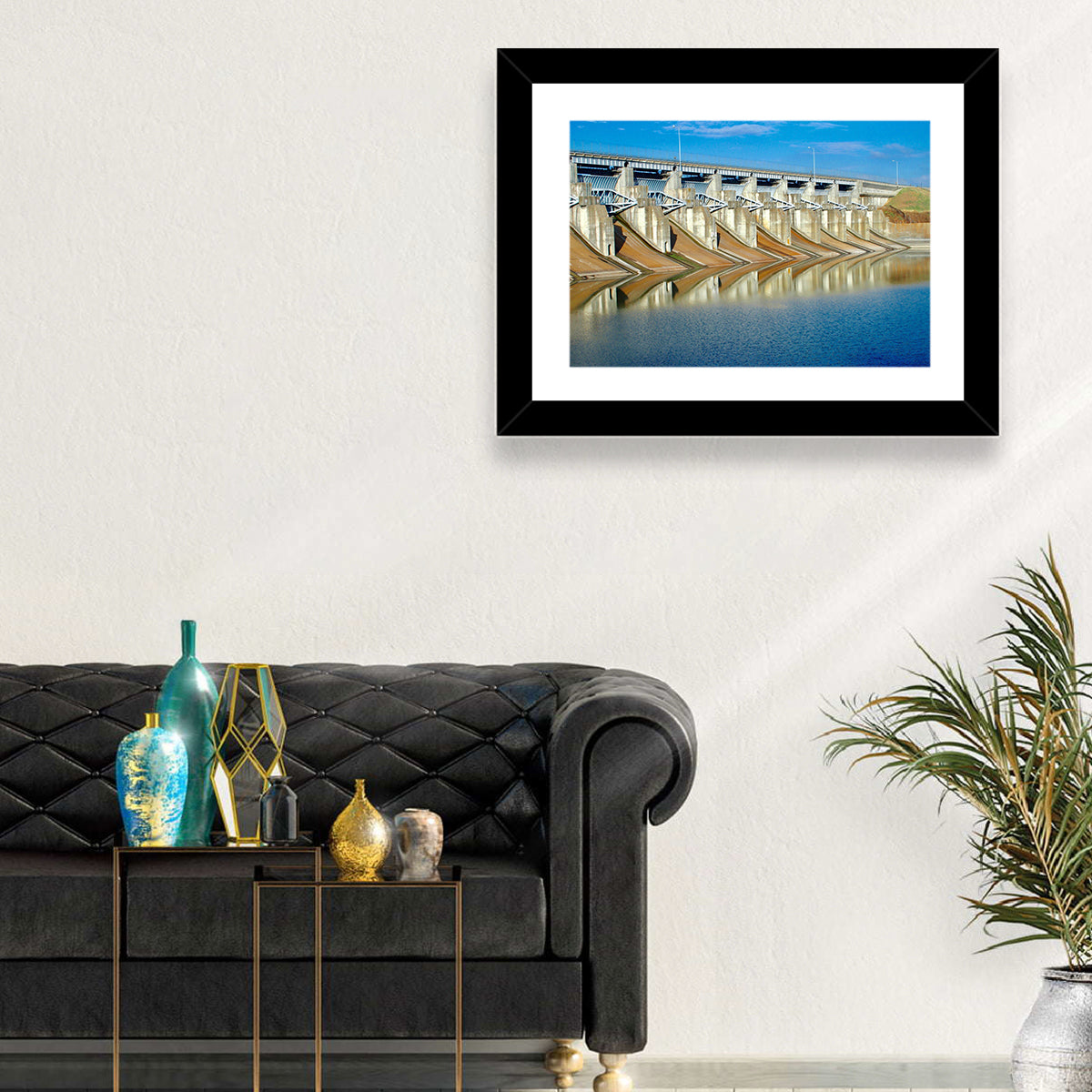 Lavon Dam Spillways Wall Art in a room, landscape