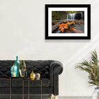 Clackamas Waterfall with Maple Leaf Wall Art