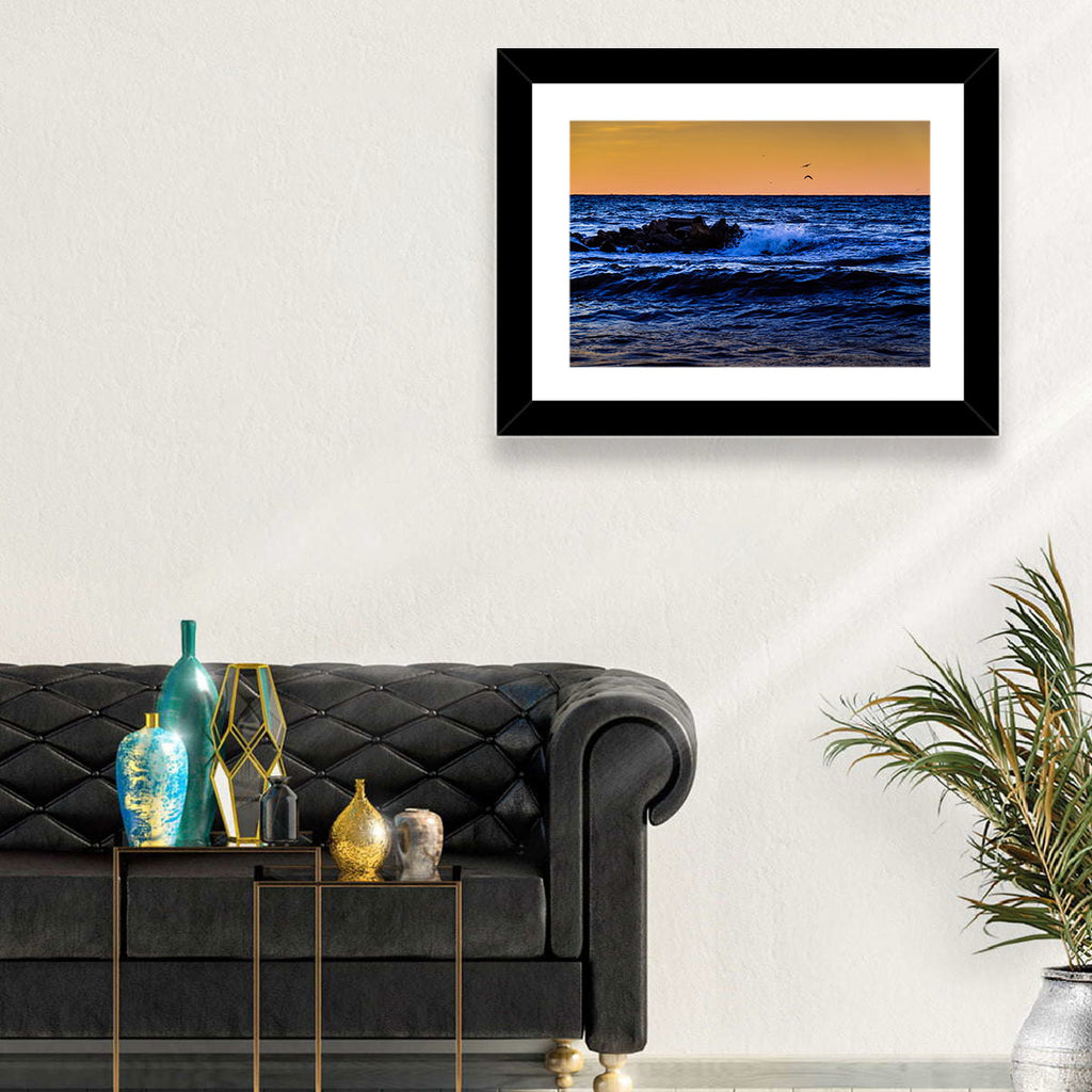 Marmara Sea Waves at Sunset Wall Art