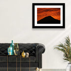 Pico Island Volcano Silhouette at Sunset Wall Art