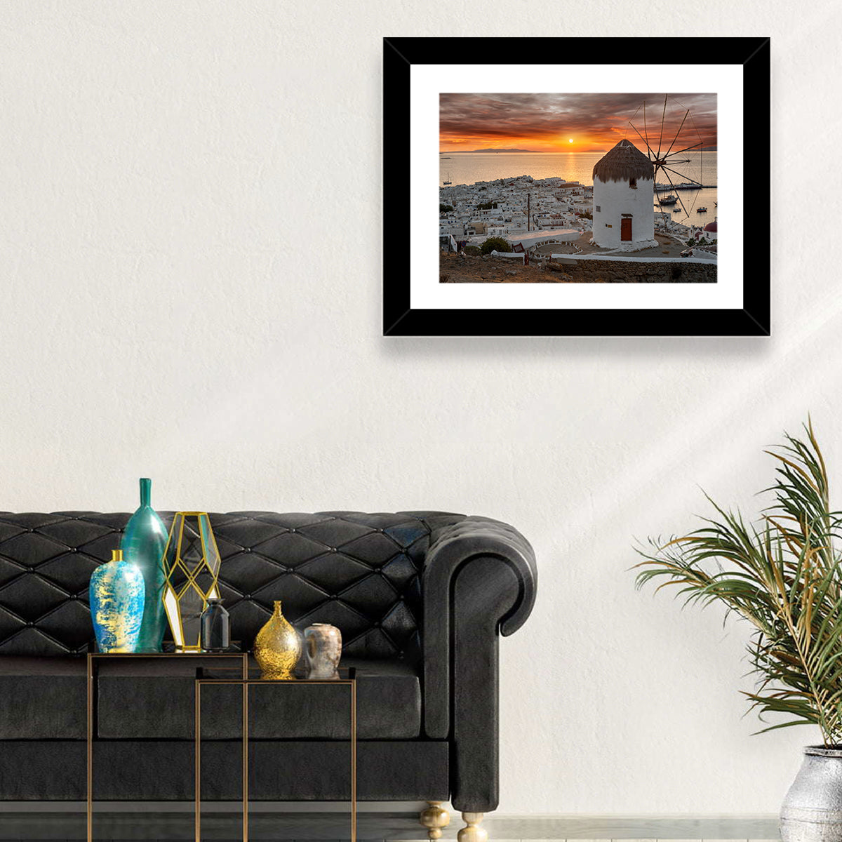 Kato Mili Sunset, Mykonos Wall Art