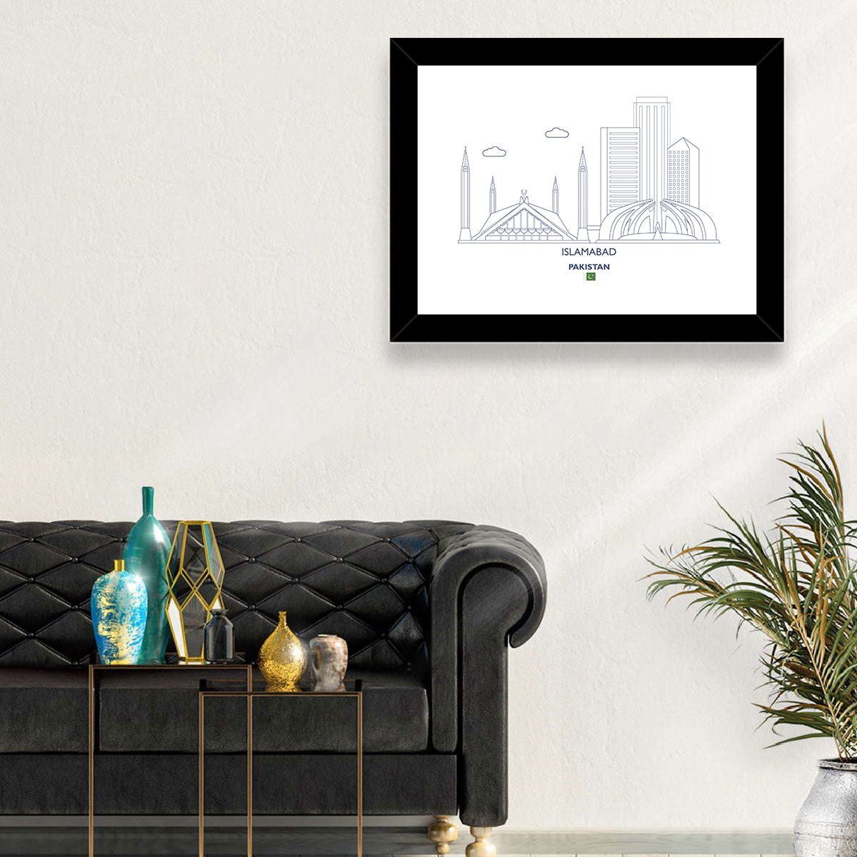 Islamabad Skyline Line Wall Art