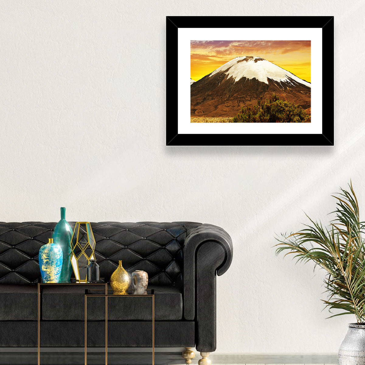 Parinacota Volcano Wall Art in a room, landscape