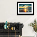 Sunlit Cloudscape Over Beach Wall Art