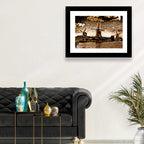 Retro Windmills at Sunset Wall Art