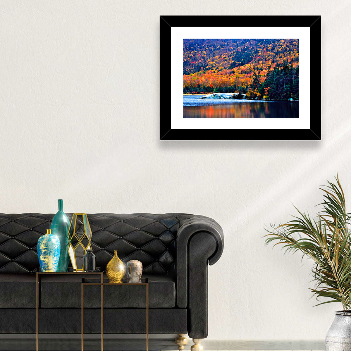 New Hampshire Fall Foliage Wall Art in a room, landscape