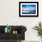 Cloudy Lake Pier at Dusk Wall Art