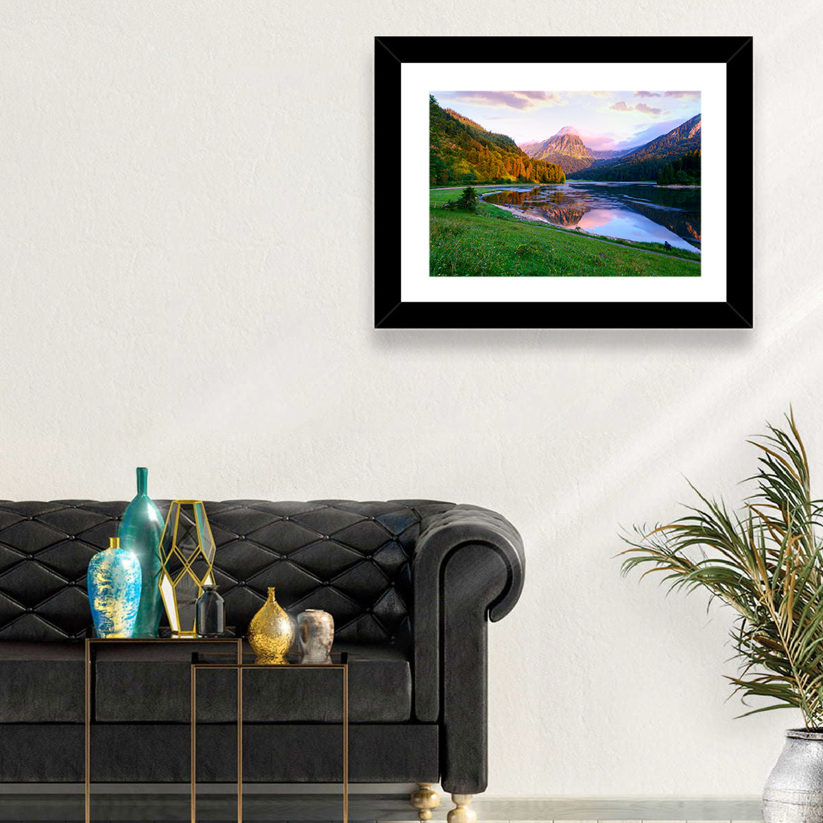 Obersee Reflection, Switzerland Wall Art in a room, landscape