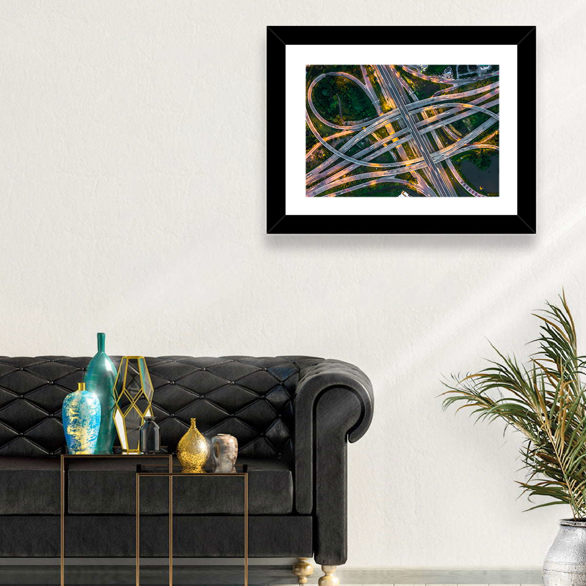 Expressway Junction at Dusk Wall Art in a room, landscape