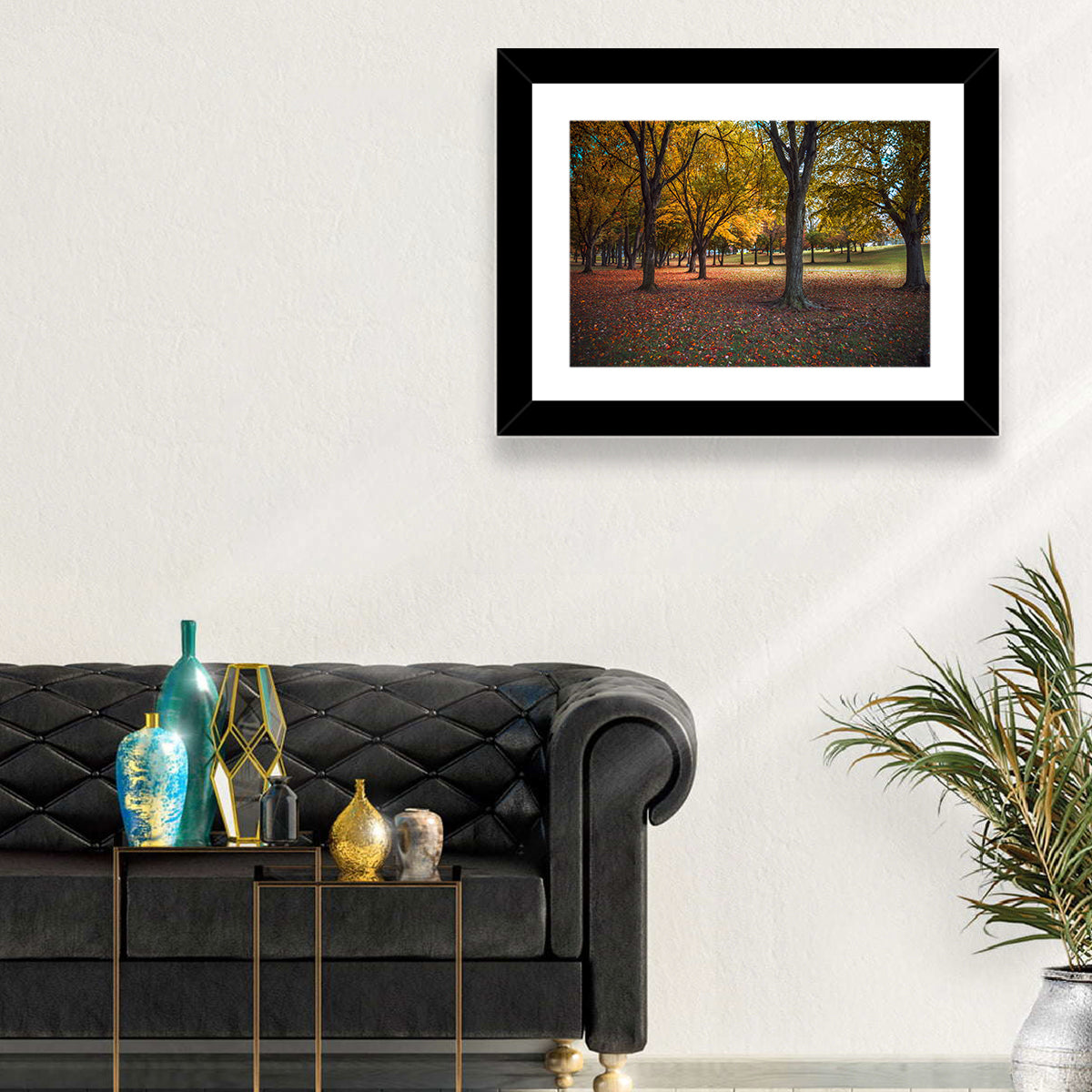 Autumn Park Trees, Pennsylvania Wall Art in a room, landscape