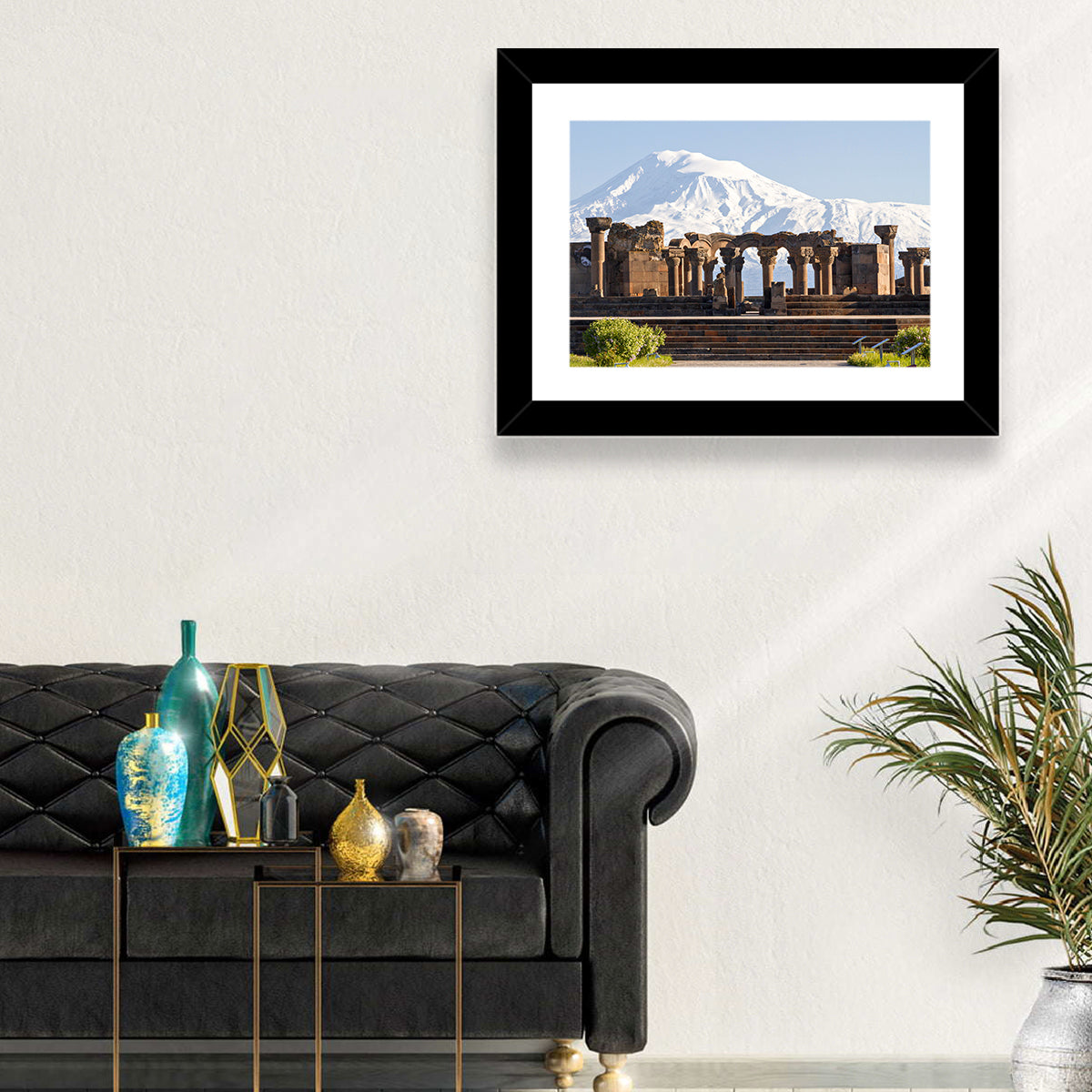 Zvartnots Cathedral and Mount Ararat Wall Art in a room, landscape