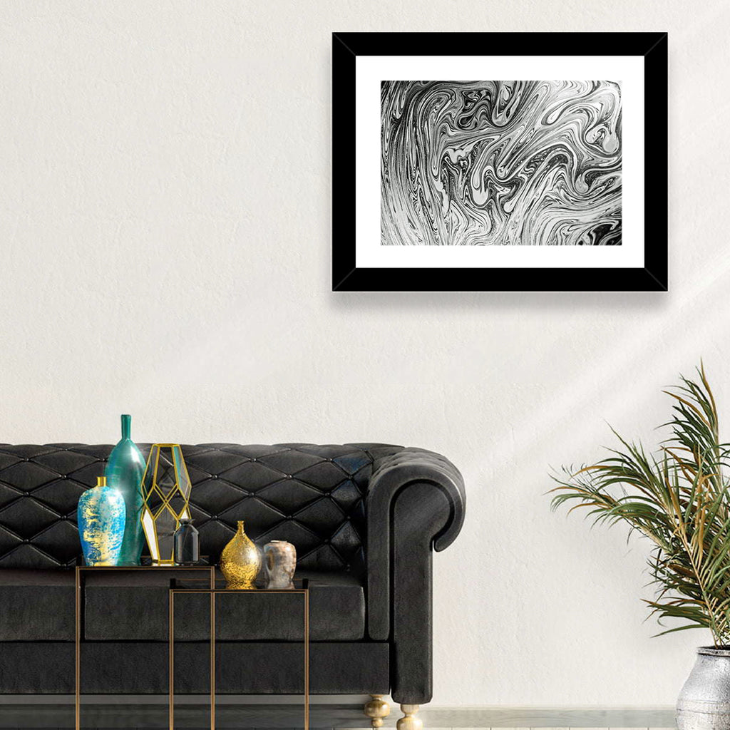 Ink Swirl Monochrome Abstract Wall Art