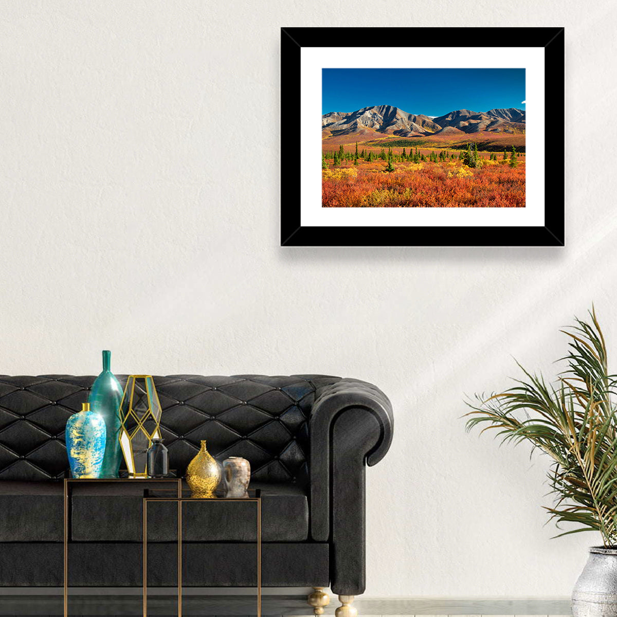 Denali Autumn Peaks Wall Art in a room, landscape
